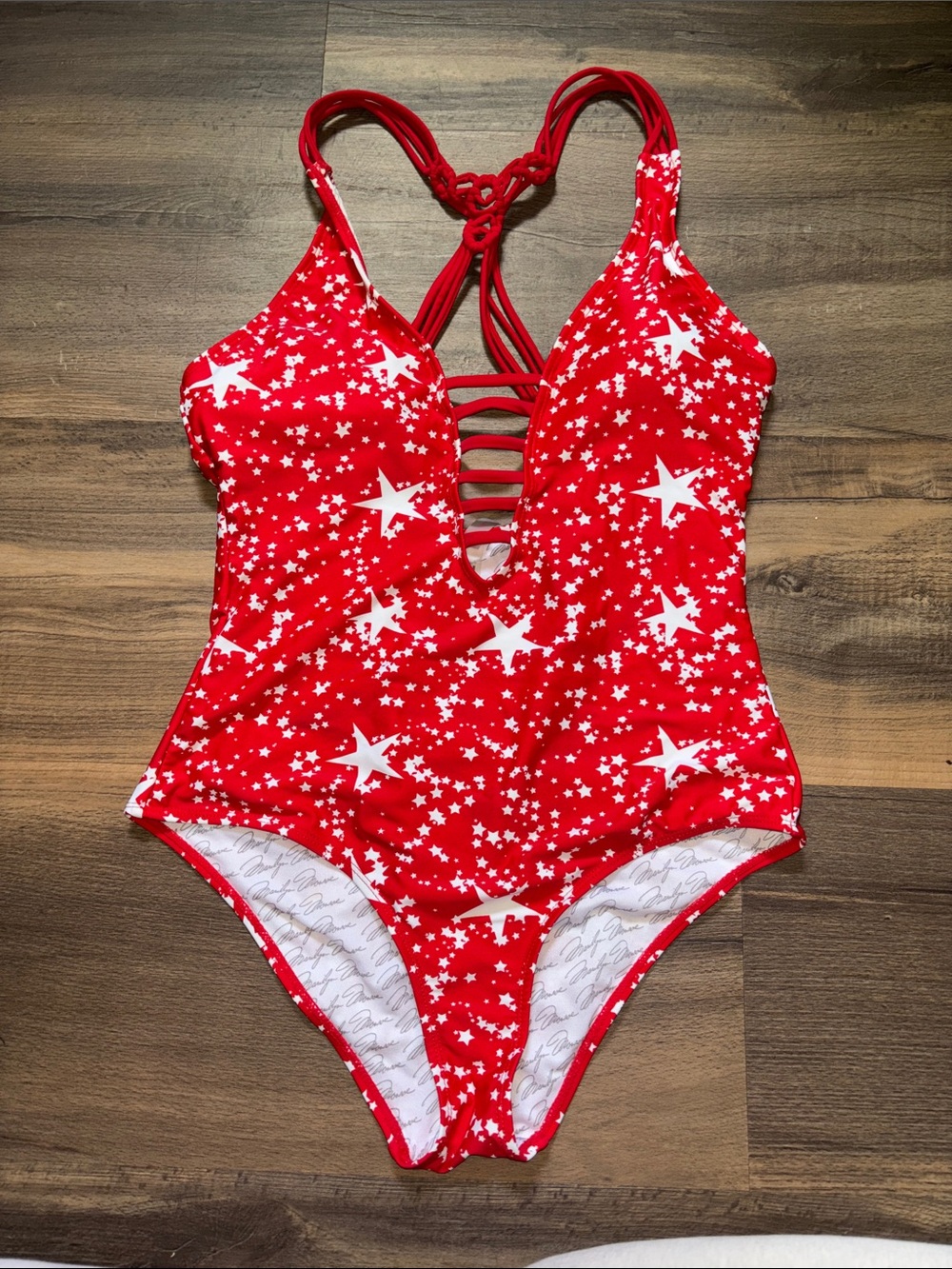 Marilyn Monroe Red Star Print One-Piece Swimsuit